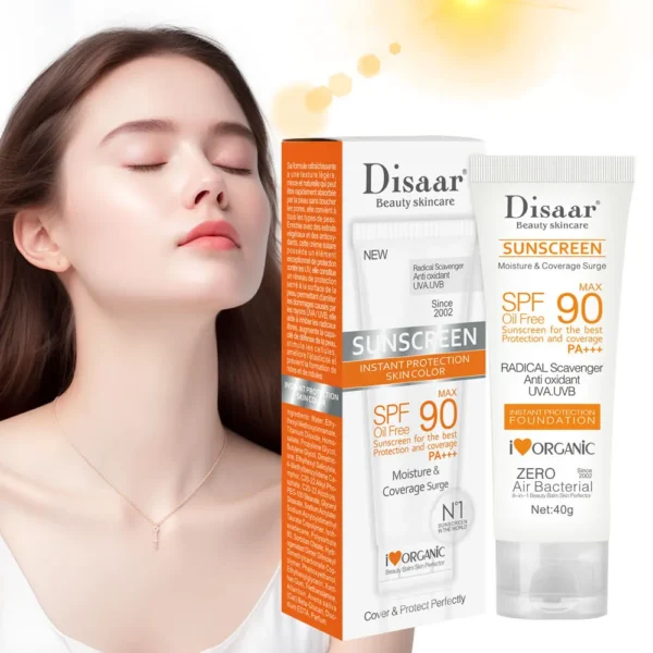 Crème solaire blanchissante pour le visage et le corps, SPF 90, hydratante, Anti-âge, contrôle du sébum, poussière, contrôle de l'huile, réduit la mélanine, soins pour la peau – Image 2