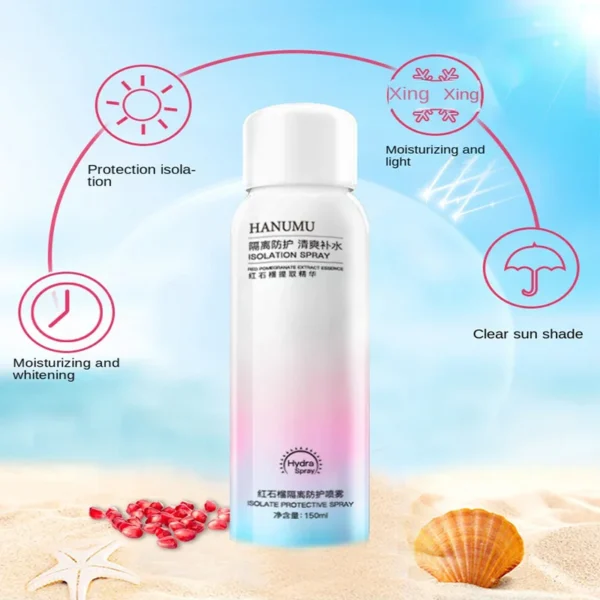 HUNMUI-Spray à la grenade rouge, protection contre les ultraviolets, spray hydratant paresseux, protection cosmétique pour le corps – Image 5