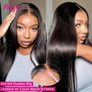 6x4 Perruque Cheveux Humain Sans Colle Perruque Ni Gel Prête à Aller 4X4 Lace Closure Perruque Sans Colle Livraison 3 Jour Franc