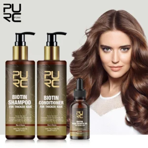 PURC produits de croissance rapide des cheveux pour hommes biotine Anti perte de cheveux huile shampooing revitalisant ensemble traitement des cheveux pour les femmes beauté santé